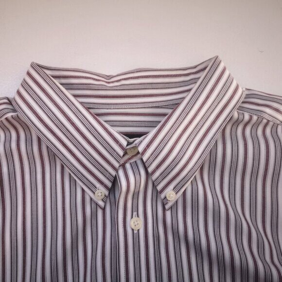 Eddie Bauer Relaxed Fit Mens Size XL Wrinkle Resistant Striped Shirt - Picture 4 of 12